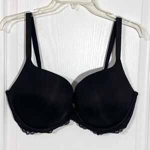 GOSSARD Lace Trim T-Shirt Bra Black Size 36H
